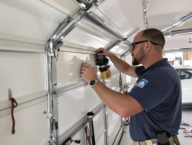 Gardena Garage Door Repair technician quieting a noisy garage door in Gardena