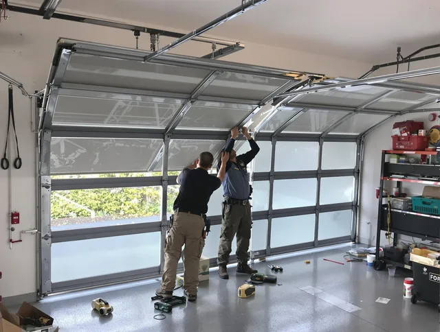 Gardena Garage Door Repair expert performing precise panel replacement on Gardena garage door