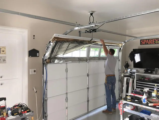 Garage door section replacement by Gardena Garage Door Repair in Gardena