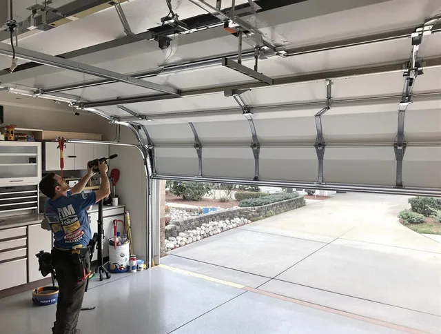Garage door track repair service by Gardena Garage Door Repair in Gardena